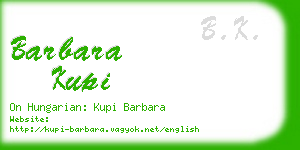 barbara kupi business card